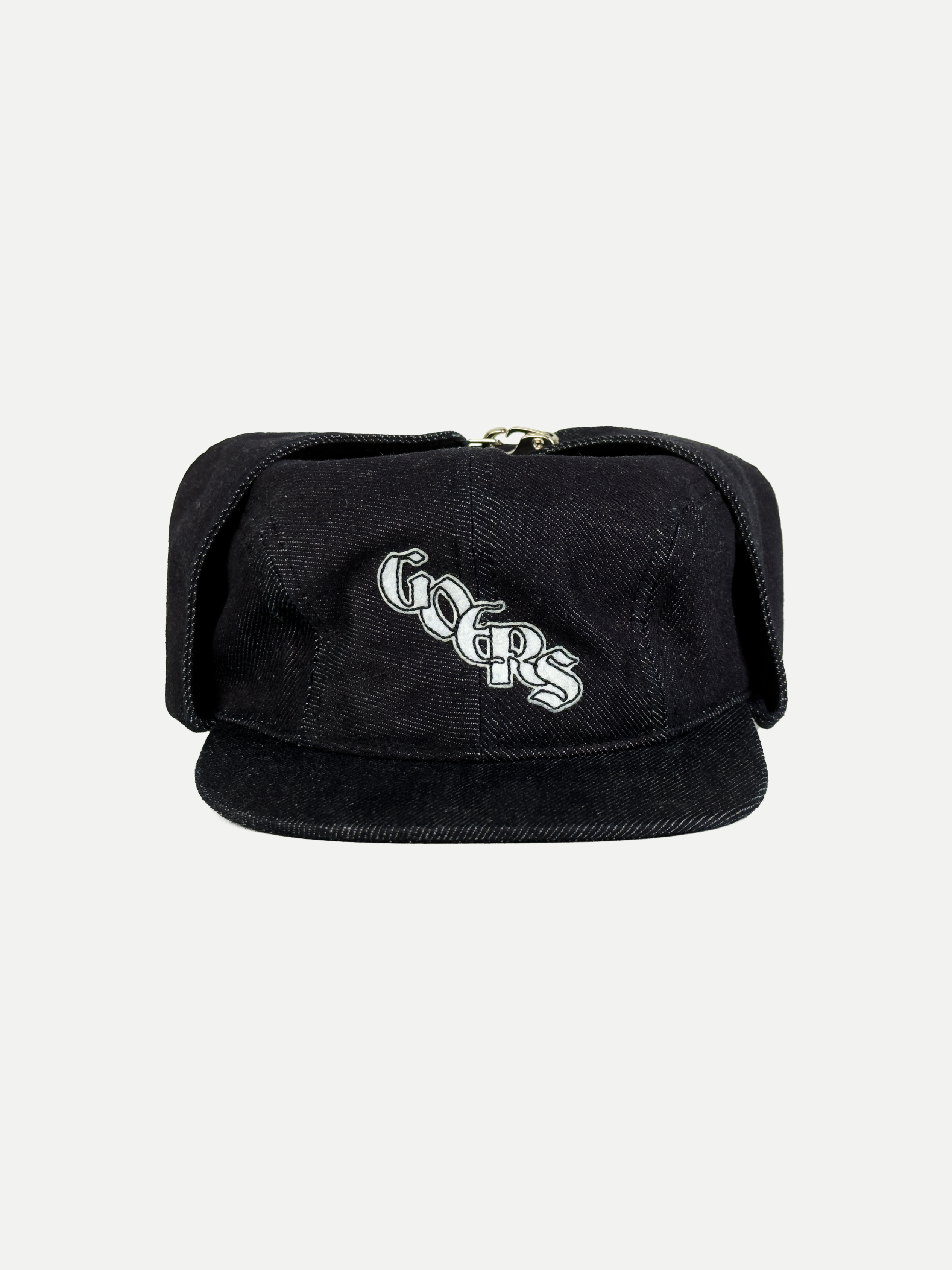 Bennett Denim Trapper Hat in Black – Goers Studio Bennett Denim Trapper Hat in Black – Goers Studio