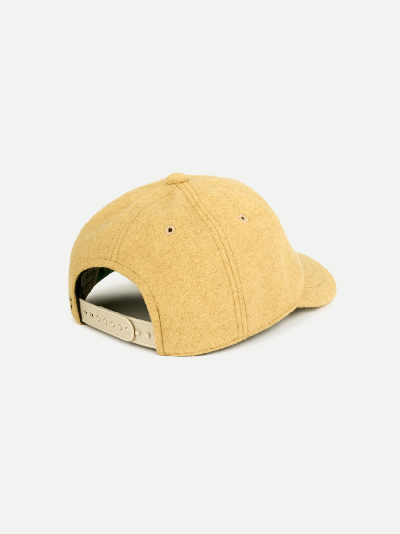 Flower Short Brim cap in Mustard
