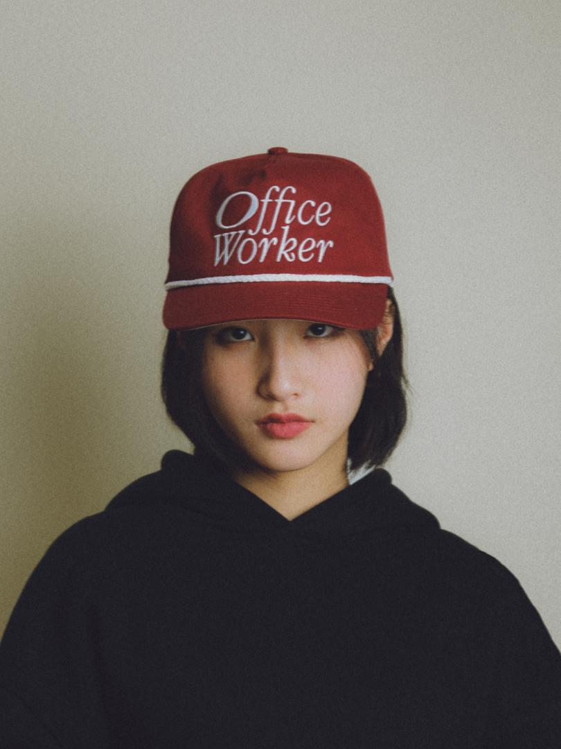 Office Worker Snapback in Dark Red
