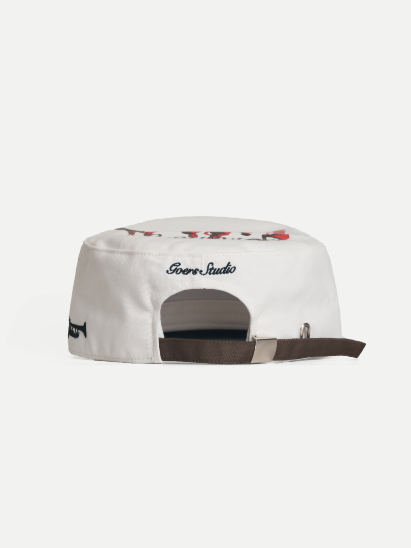 UNFORGETTABLE PAINTERS CAP OFF-WHITE & BROWN