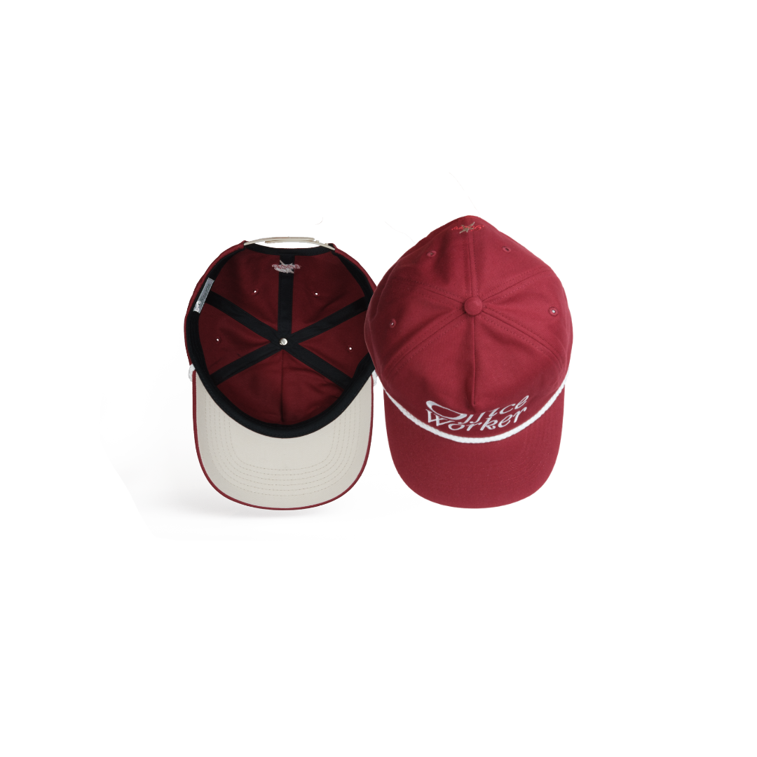 Office Worker Snapback in Dark Red
