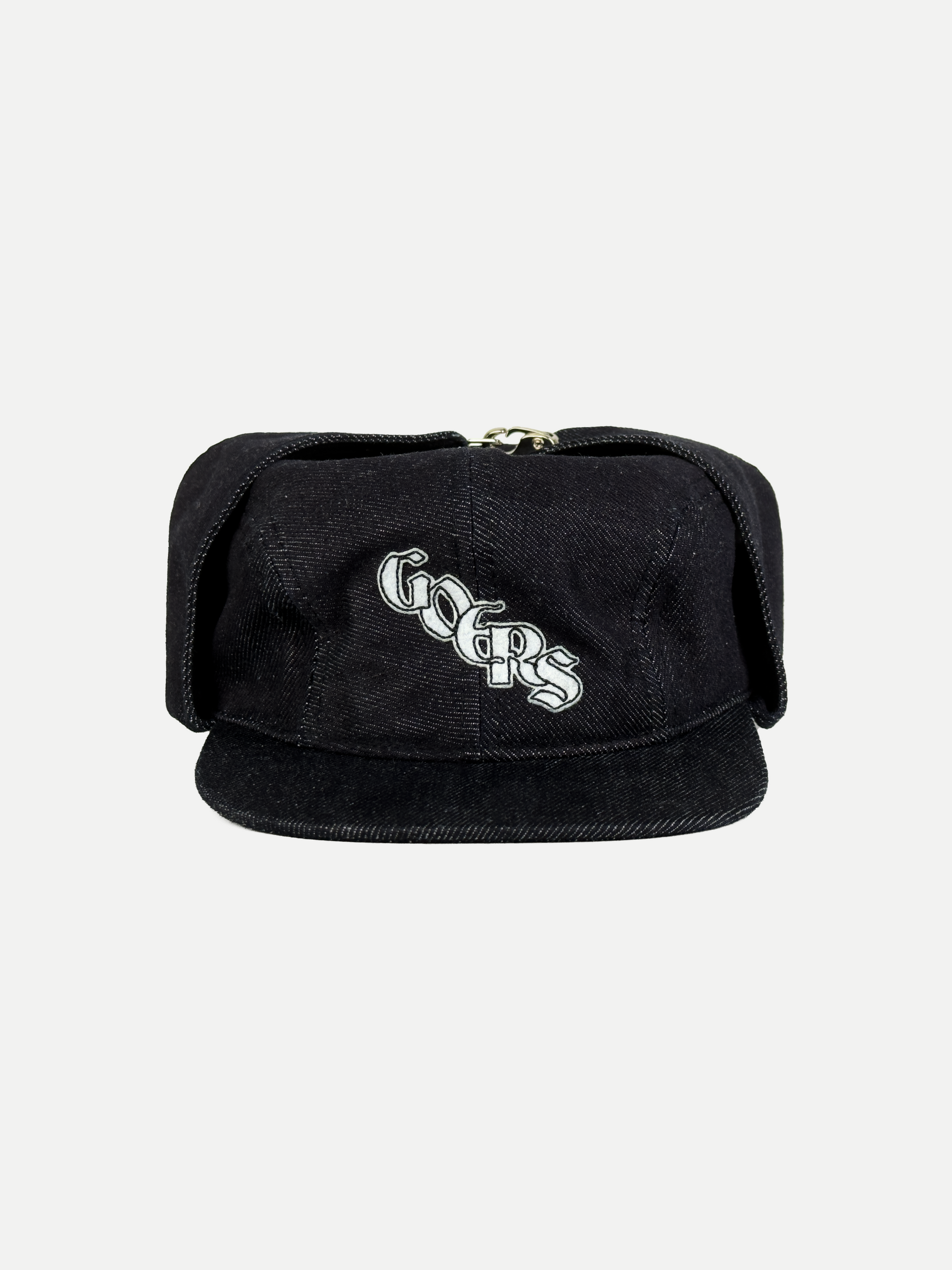 帽子 goers studio Bennett Denim Hat in Black Bennett Denim Trapper Hat in Black – Goers Studio