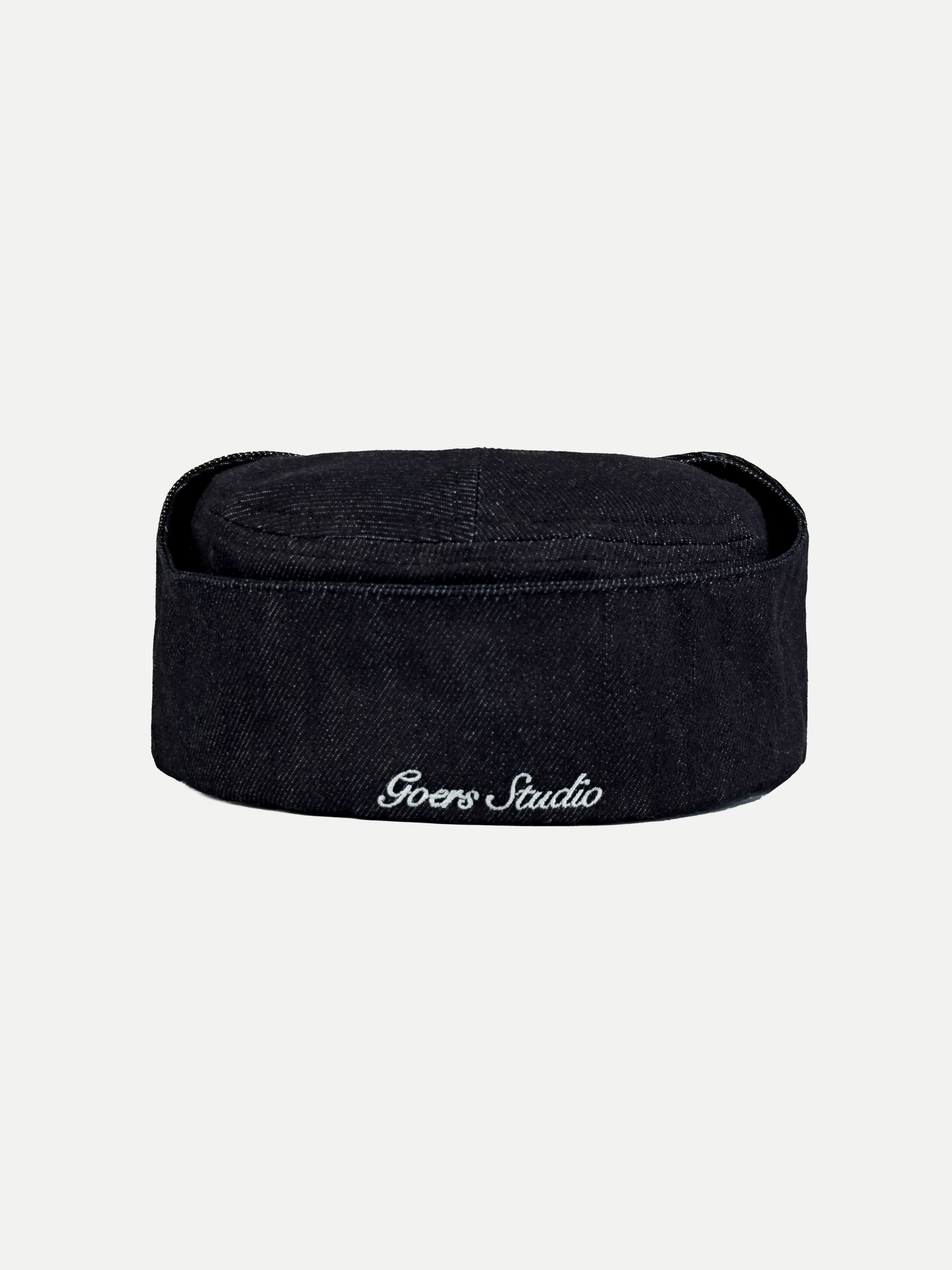 Bennett Denim Trapper Hat in Black – Goers Studio Bennett Denim Trapper Hat in Black – Goers Studio