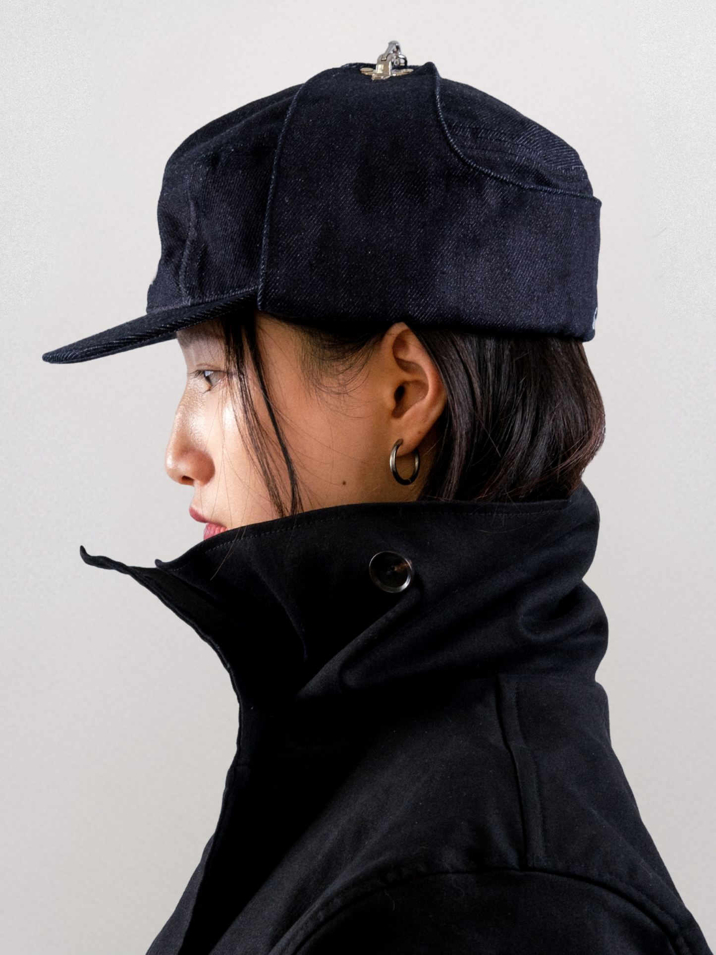 "Bennett" Denim Hat in Black
