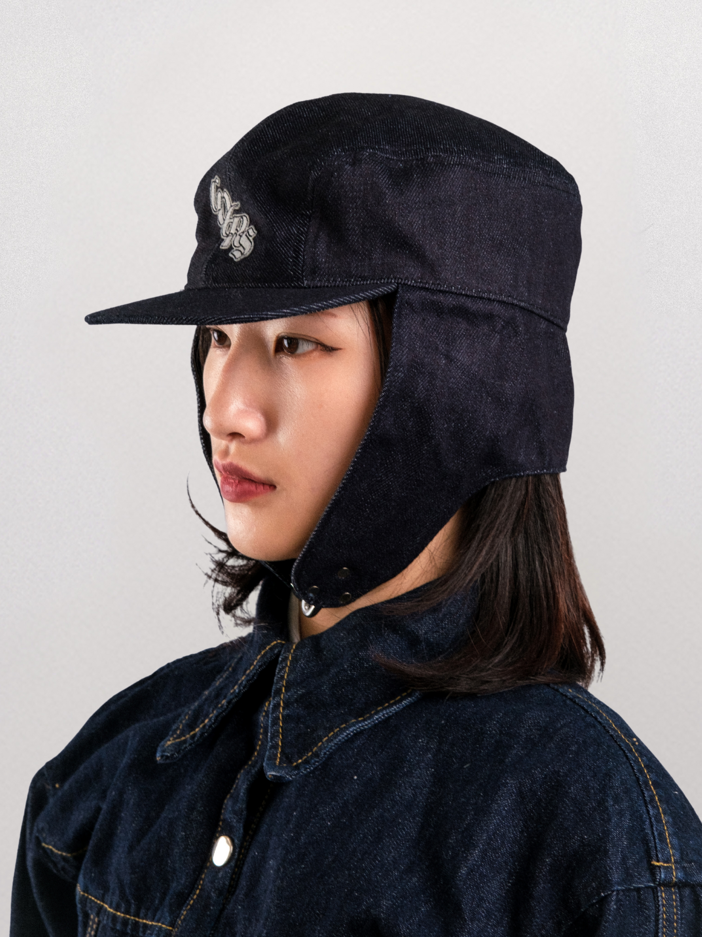 "Bennett" Denim Hat in Black