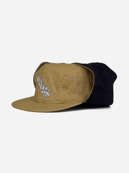 Bennett Denim Hat in Beige & Black