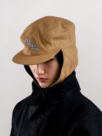 Bennett Denim Hat in Beige & Black