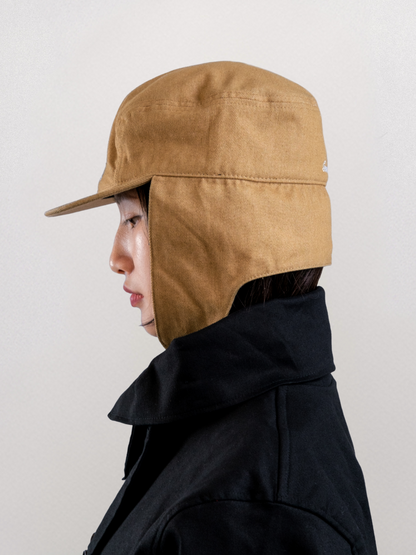 Bennett Denim Hat in Beige & Black