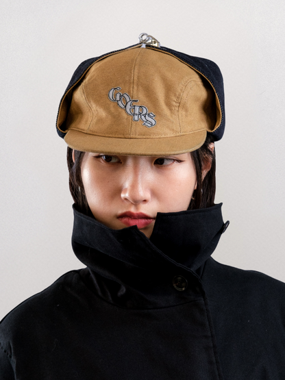 Bennett Denim Hat in Beige & Black
