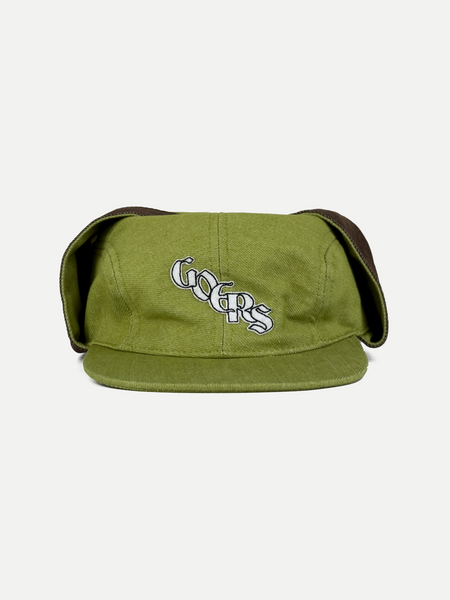 loverboy スタッツベレー帽 グリーン Bennett Denim Trapper Hat in Moss Green & Brown – Goers Studio