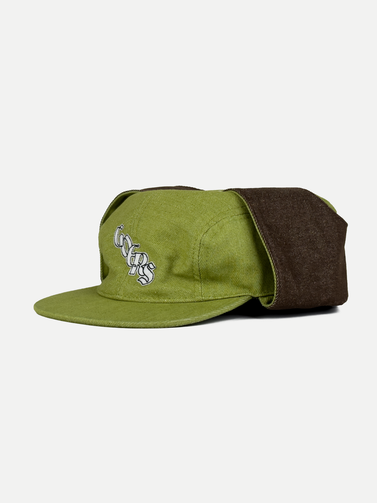 "Bennett" Denim Hat in Moss Green & Brown