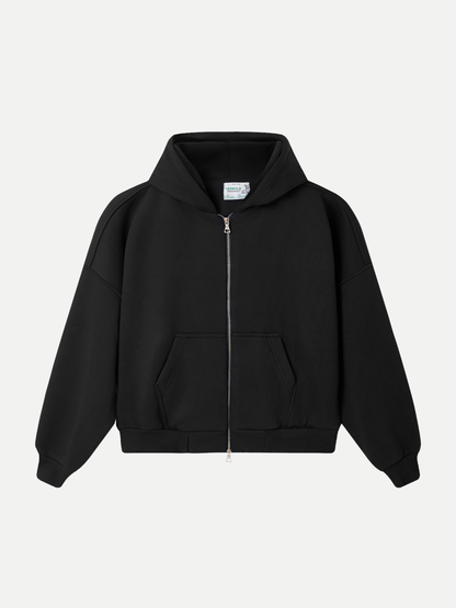 Capsule Double-Zipped Hoodie in Black