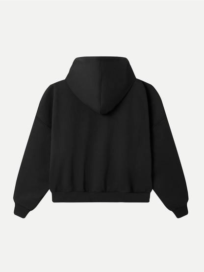 Capsule Double-Zipped Hoodie in Black