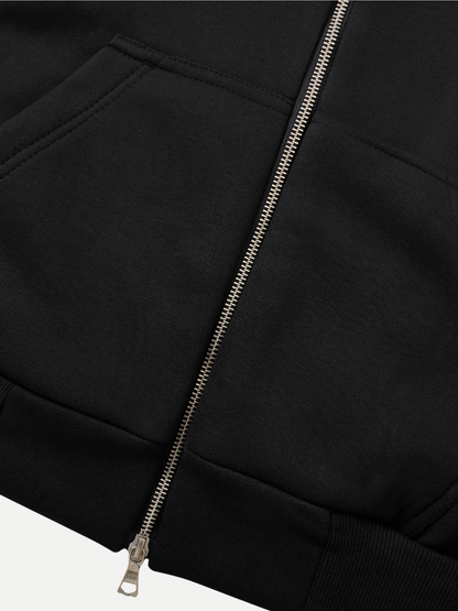 Capsule Double-Zipped Hoodie in Black