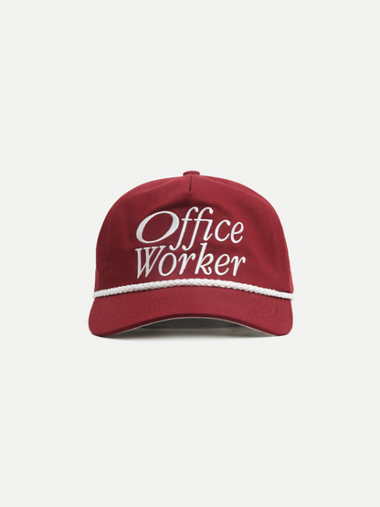 Office Worker Snapback in Dark Red