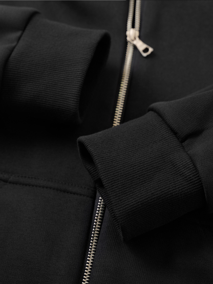 Capsule Double-Zipped Hoodie in Black