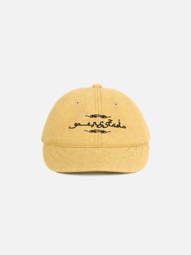 Flower Short Brim cap in Mustard