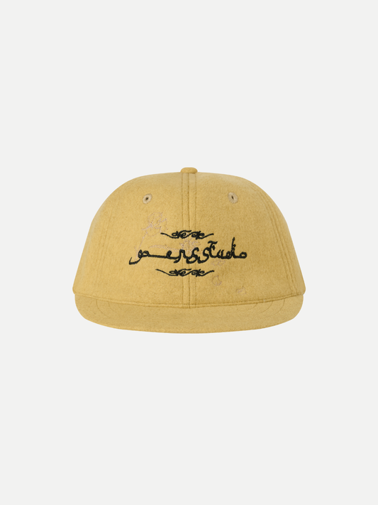 Flower Short Brim cap in Mustard Yellow