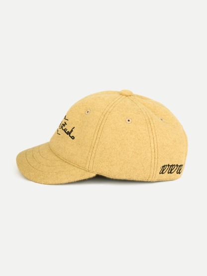 Flower Short Brim cap in Mustard