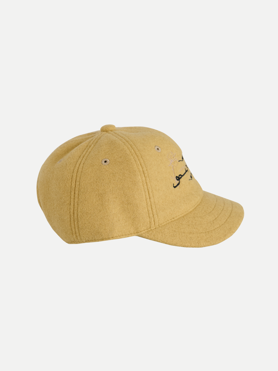 Flower Short Brim cap in Mustard Yellow