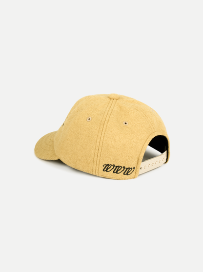 Flower Short Brim cap in Mustard