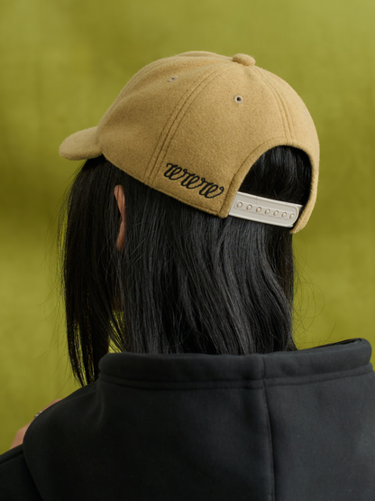 Flower Short Brim cap in Mustard