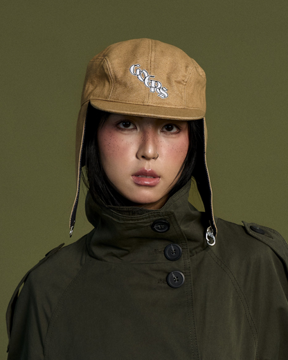 Bennett Denim Hat in Beige & Black