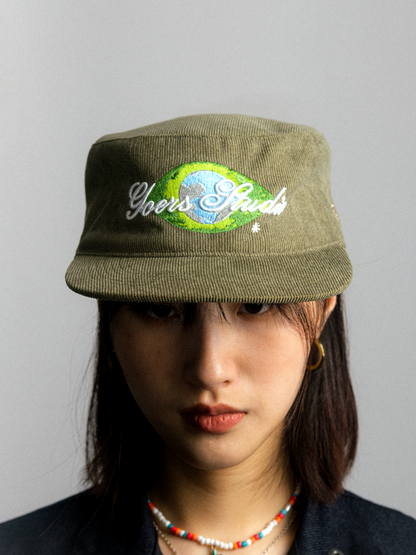 Nudy Eyes Painters Cap in Olive Green