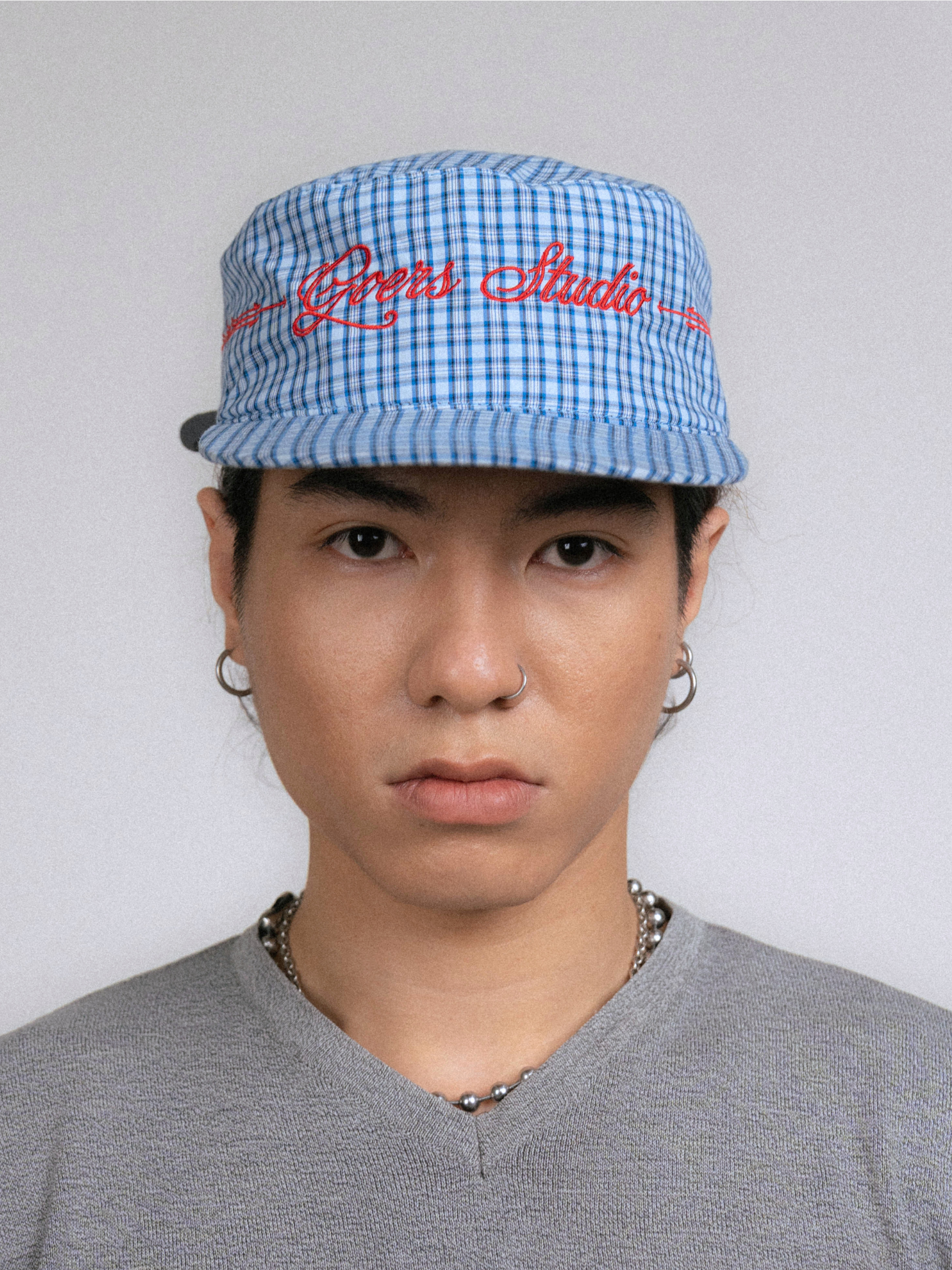 Plaid Pillbox Cap in Blue – Goers Studio Plaid Pillbox Cap in Blue – Goers Studio
