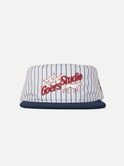 Love Painters Cap in White & Deep Blue Stripes