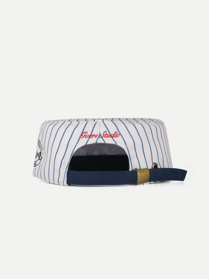 Love Painters Cap in White & Deep Blue Stripes
