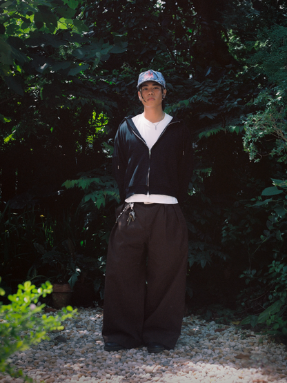 Double Pleated Trousers in Coffee Brown