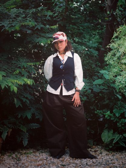 Double Pleated Trousers in Coffee Brown