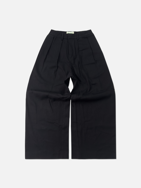 Denim Double Pleated Trousers in Black – Goers Studio