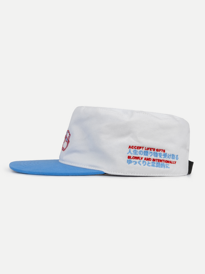 Signature Pillbox Cap in Blue & White