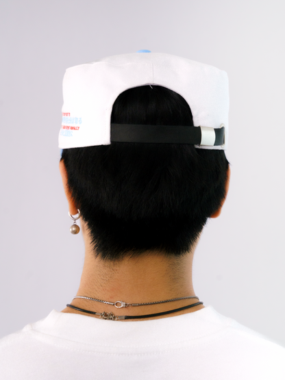 Signature Pillbox Cap in Blue & White