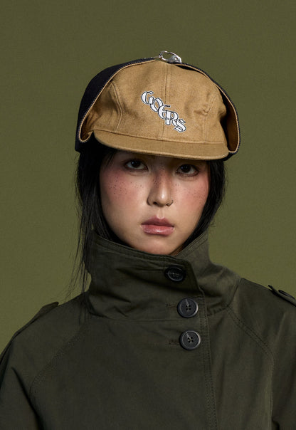 Bennett Denim Hat in Beige & Black