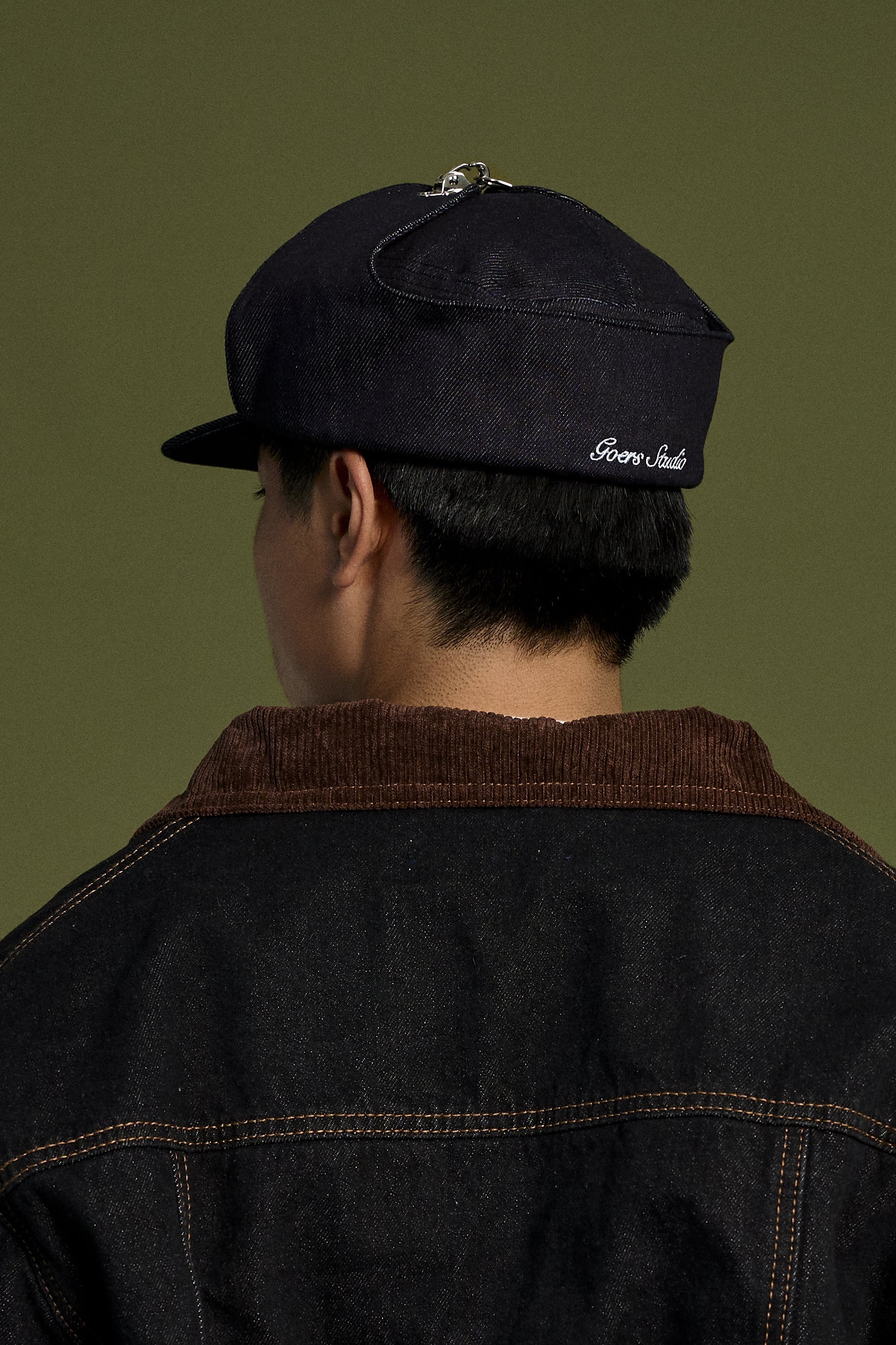 Bennett Denim Trapper Hat in Black – Goers Studio
