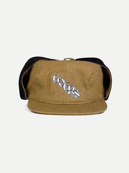 Bennett Denim Hat in Beige & Black
