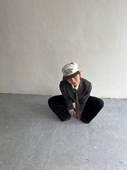 Unforgettable Painters Cap in Off-white & Brown
