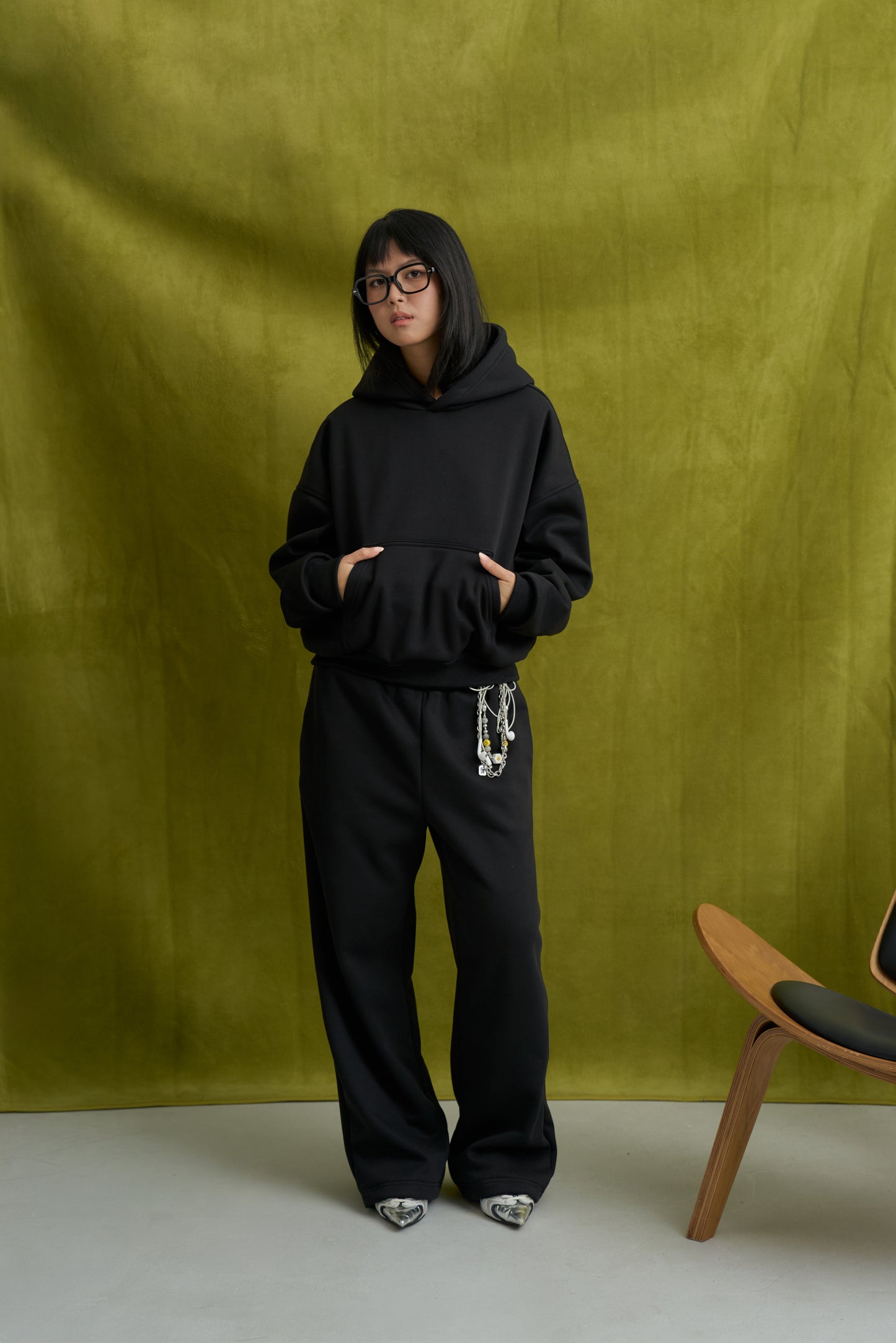 Capsule Wide Leg Sweatpants in Black